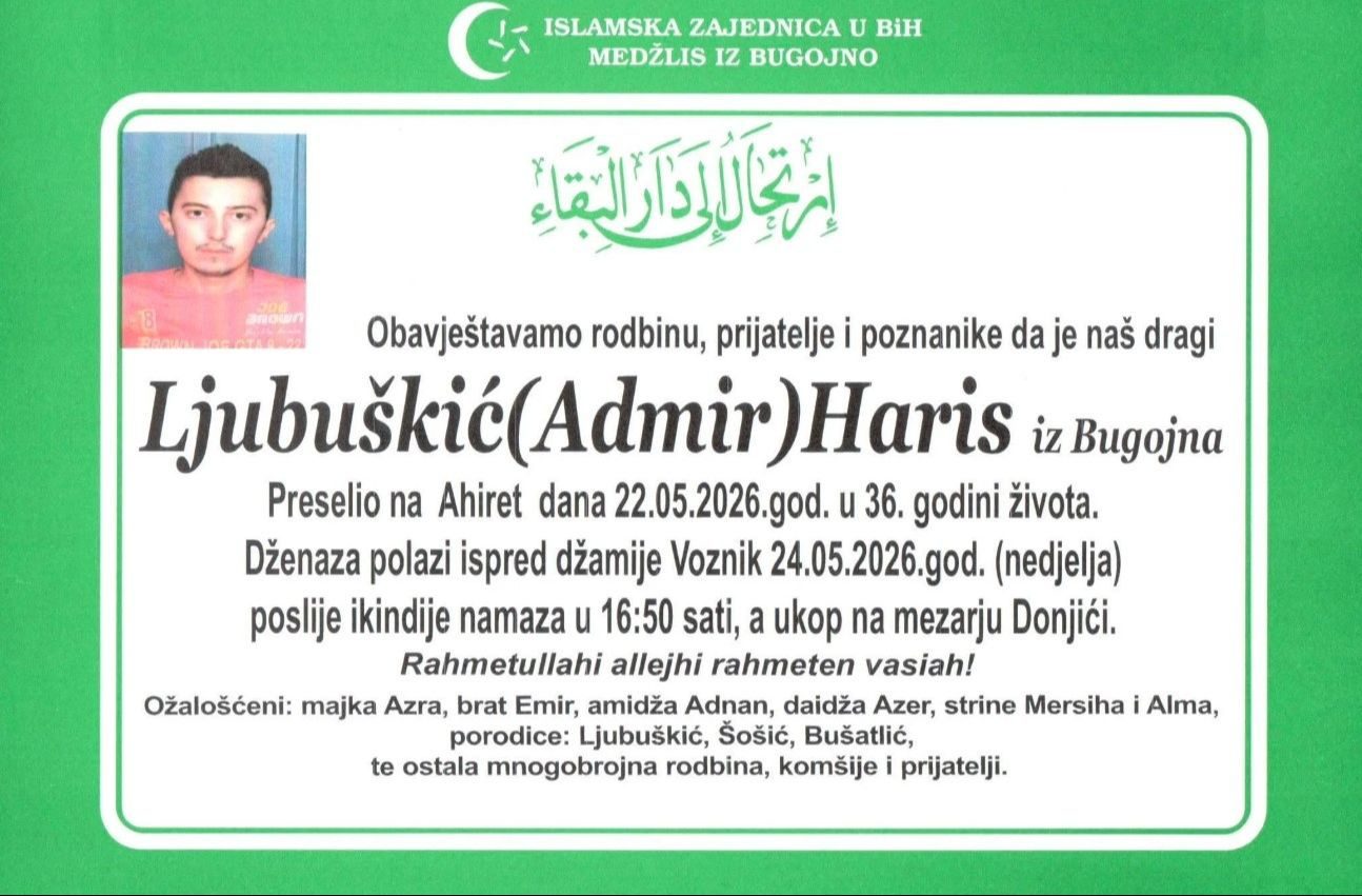 Preminuo Haris Ljubuškić, sin heroja Armije RBiH